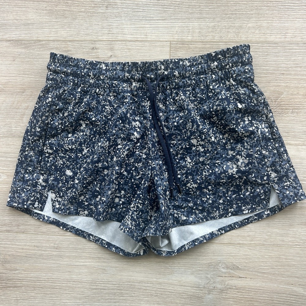 Athleta Size 2 Baja Blue Floral Printed Shorts Sporty Athletic Performance
